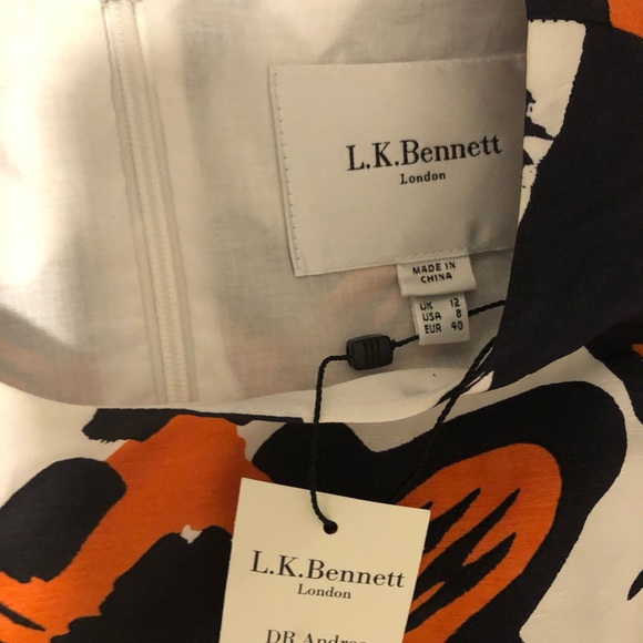 LK BENNETT Andrea Aztec Print Linen/Silk Dress - Picture 11 of 16